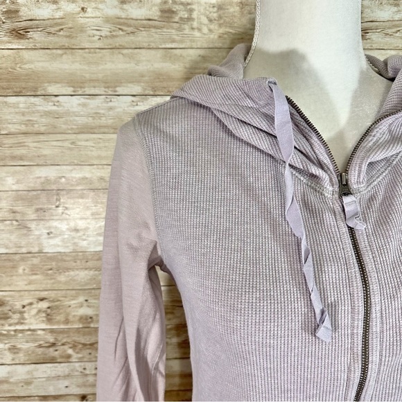 Carhartt- Lavender Waffle Fabric Zip Up Hooded Lightweight Sweatshirt- XS 0-2 - Picture 2 of 7